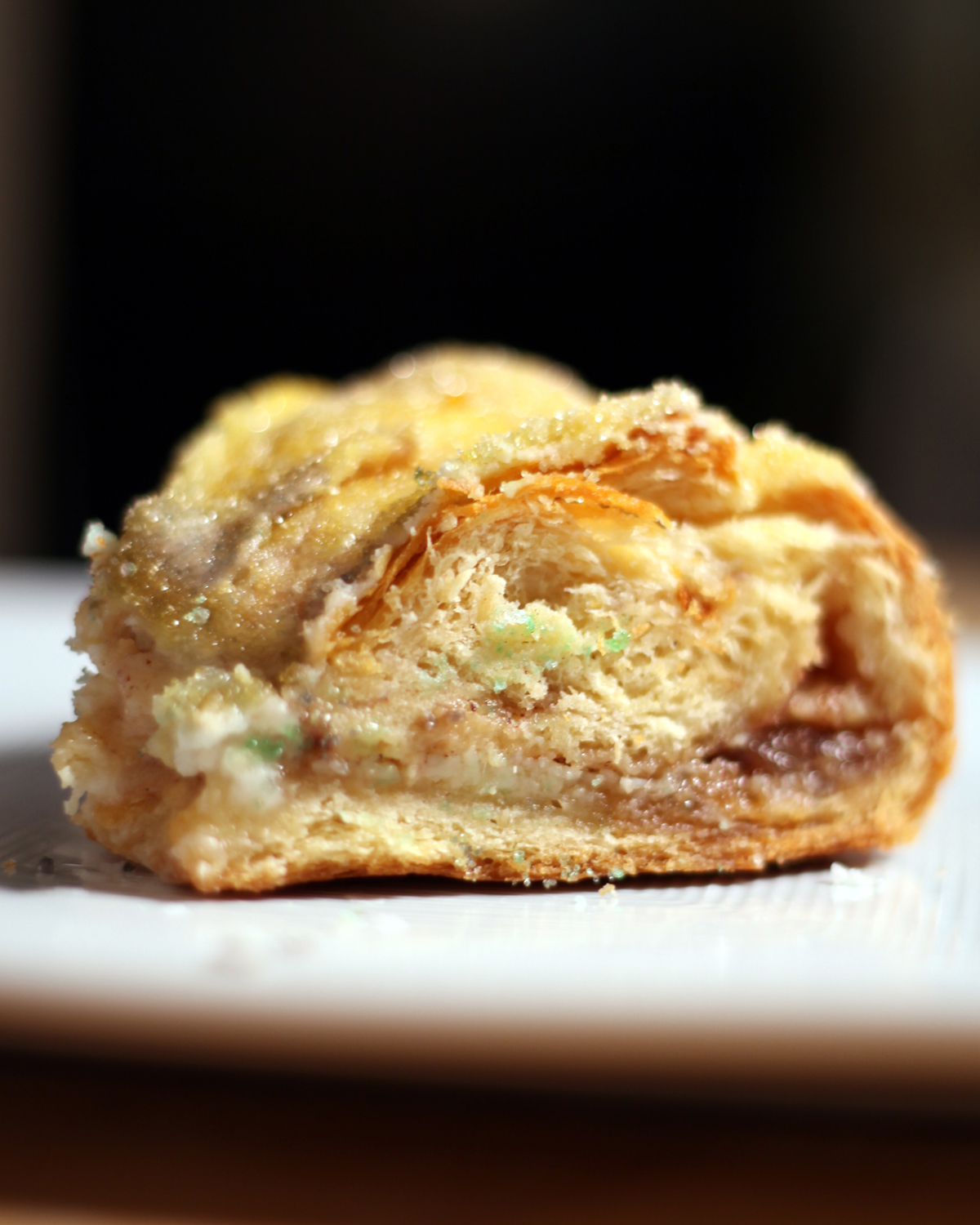 A photo of crescent roll king cake