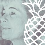 A decorative image shows the outline of a pineapple superimposed over the profile of a woman