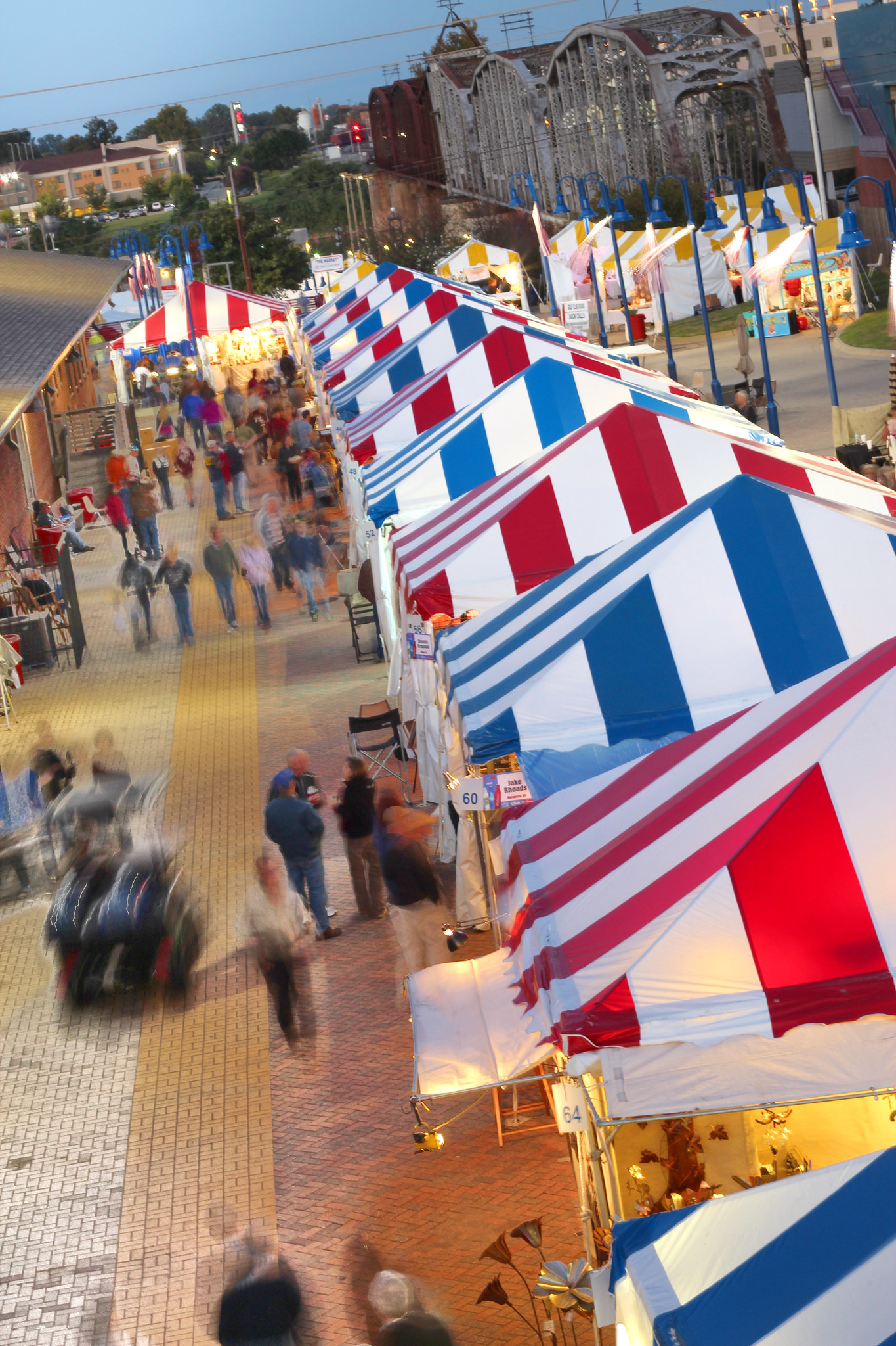 An image shows food tents at the Red River Revel in 2012